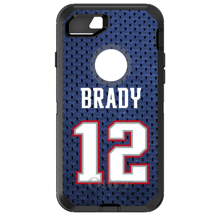 DistinctInk™ OtterBox Defender Series Case for Apple iPhone / Samsung Galaxy / Google Pixel - Brady 12 Jersey