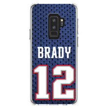 DistinctInk® Clear Shockproof Hybrid Case for Apple iPhone / Samsung Galaxy / Google Pixel - Brady 12 Jersey