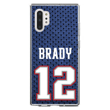 DistinctInk® Clear Shockproof Hybrid Case for Apple iPhone / Samsung Galaxy / Google Pixel - Brady 12 Jersey