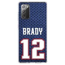 DistinctInk® Clear Shockproof Hybrid Case for Apple iPhone / Samsung Galaxy / Google Pixel - Brady 12 Jersey
