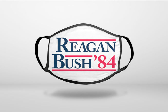 Reagan Bush 1984 - 3-Ply Reusable Soft Face Mask Covering, Unisex, Cotton Inner Layer