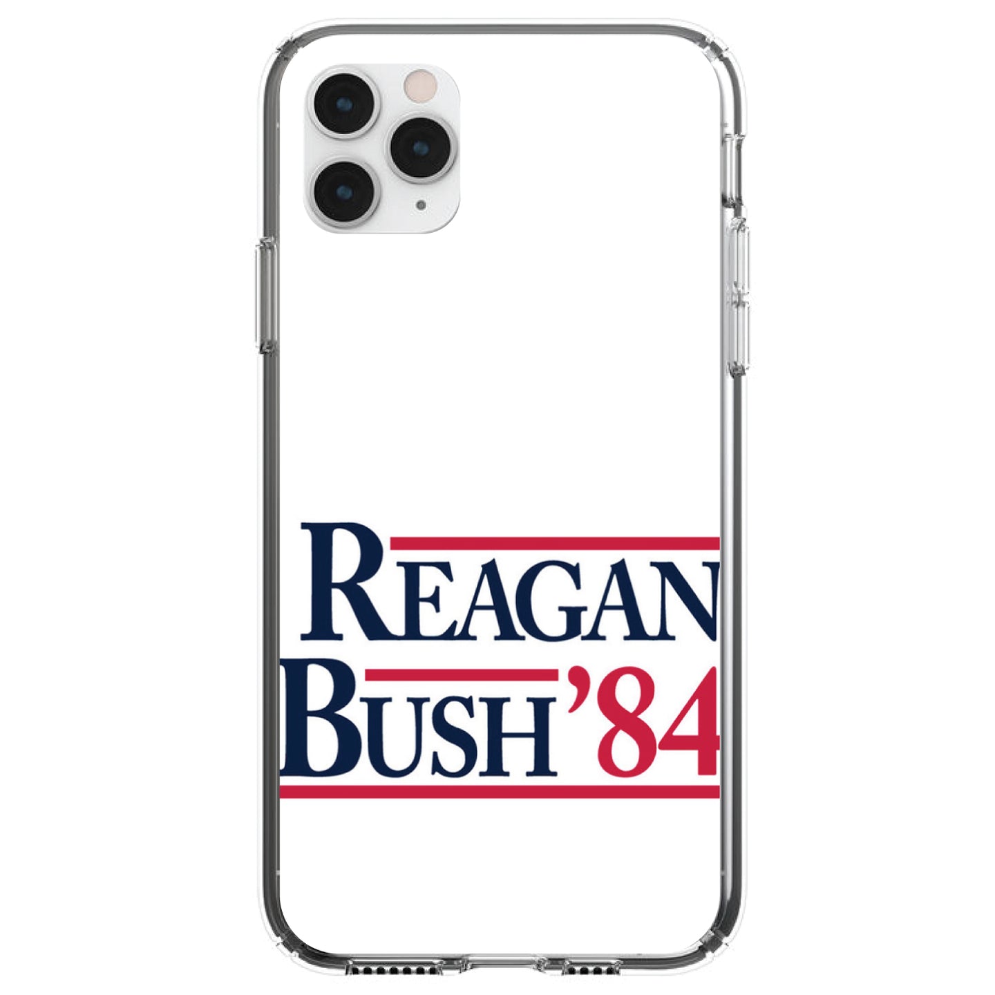 DistinctInk® Clear Shockproof Hybrid Case for Apple iPhone / Samsung Galaxy / Google Pixel - Reagan Bush 1984