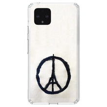 DistinctInk® Clear Shockproof Hybrid Case for Apple iPhone / Samsung Galaxy / Google Pixel - Paris Peace Symbol