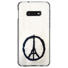 DistinctInk® Clear Shockproof Hybrid Case for Apple iPhone / Samsung Galaxy / Google Pixel - Paris Peace Symbol