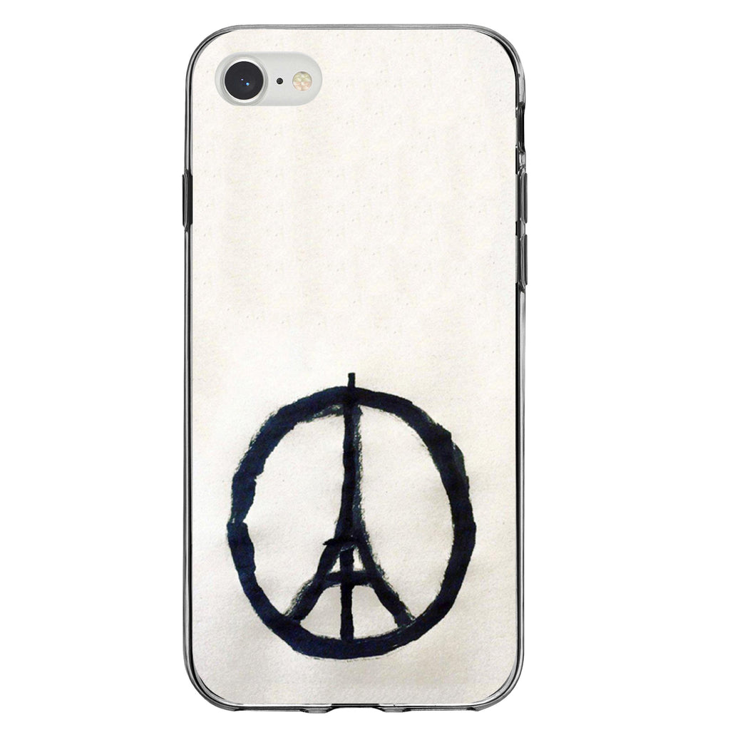 Paris Peace Symbol Clear Shockproof iPhone Case, view 5