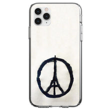 DistinctInk® Clear Shockproof Hybrid Case for Apple iPhone / Samsung Galaxy / Google Pixel - Paris Peace Symbol