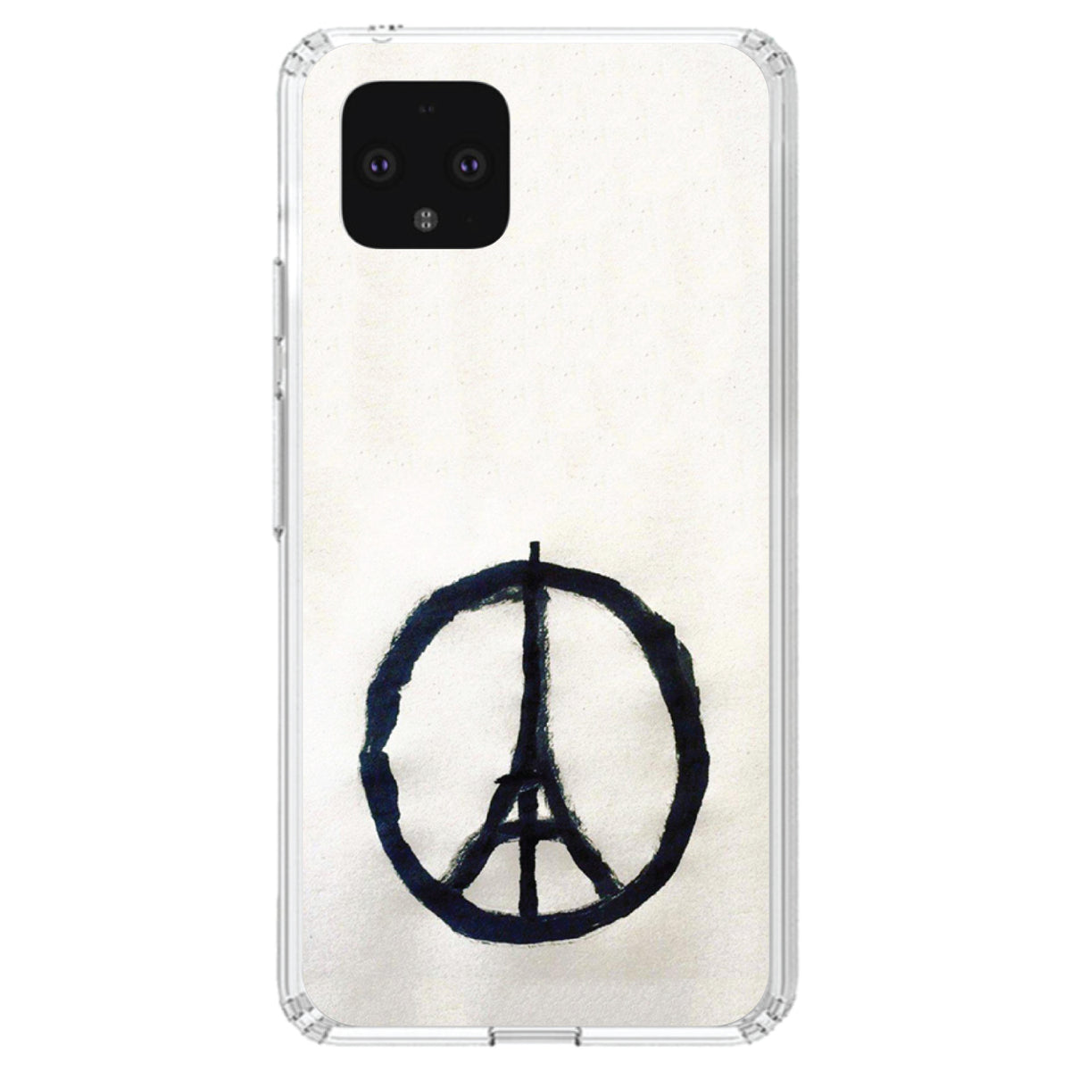 Paris Peace Symbol Clear Shockproof iPhone Case, view 23
