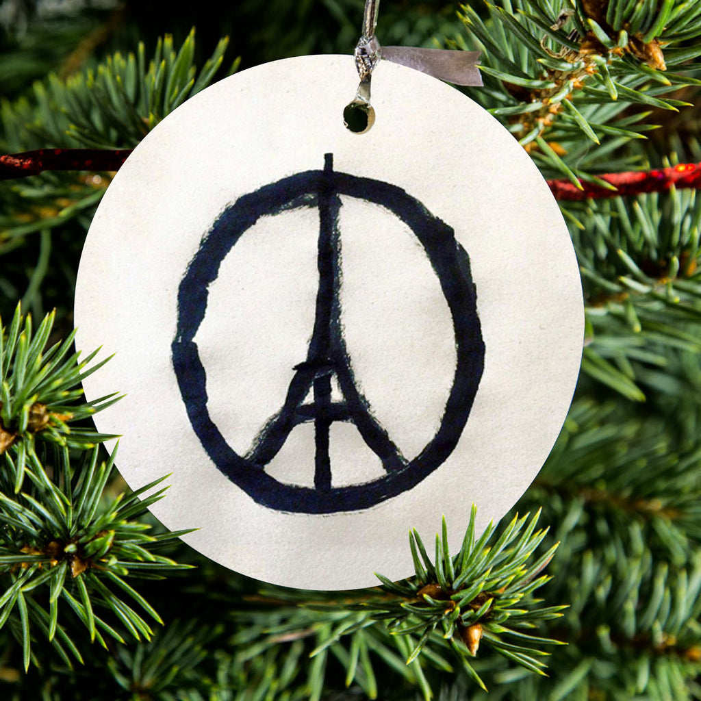 Paris Peace Symbol Ceramic Ornament, view 2
