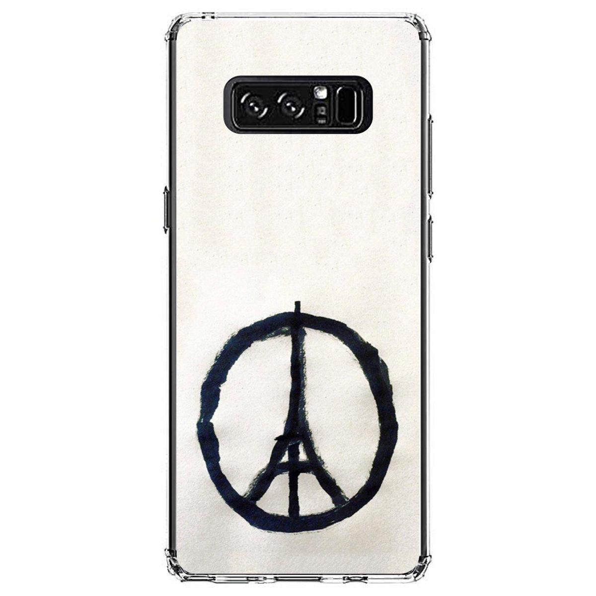 Paris Peace Symbol Clear Shockproof iPhone Case, view 12