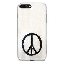 DistinctInk® Clear Shockproof Hybrid Case for Apple iPhone / Samsung Galaxy / Google Pixel - Paris Peace Symbol