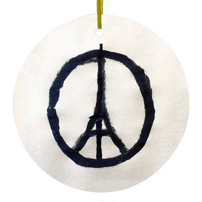 Paris Peace Symbol Ceramic Ornament