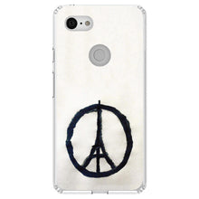 DistinctInk® Clear Shockproof Hybrid Case for Apple iPhone / Samsung Galaxy / Google Pixel - Paris Peace Symbol