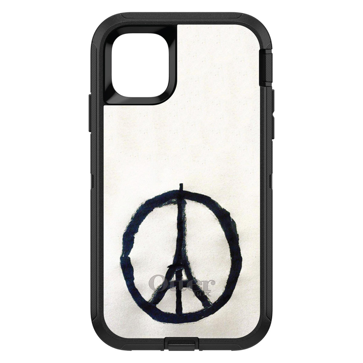 Paris Peace Symbol OtterBox Defender Case for iPhone & Galaxy, view 2