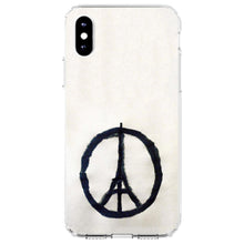 DistinctInk® Clear Shockproof Hybrid Case for Apple iPhone / Samsung Galaxy / Google Pixel - Paris Peace Symbol