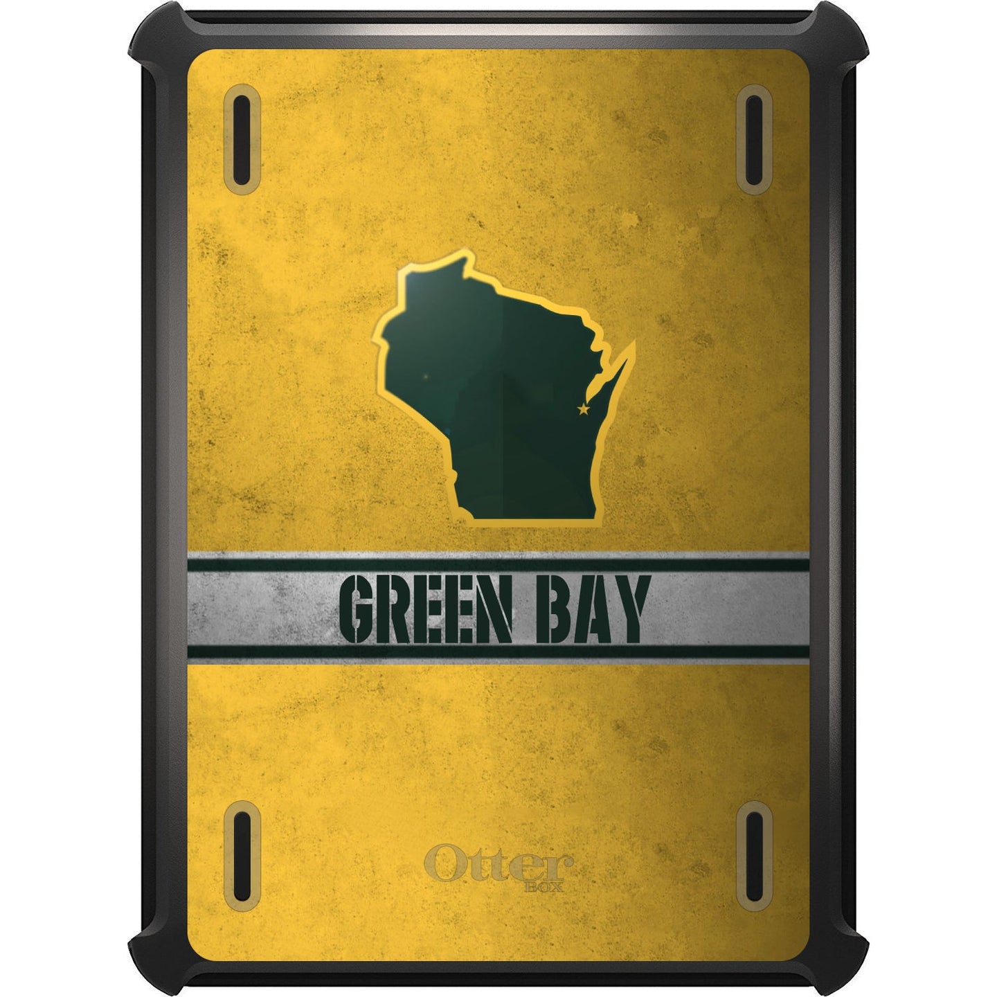 DistinctInk™ OtterBox Defender Series Case for Apple iPad / iPad Pro / iPad Air / iPad Mini - Green Bay Wisconsin