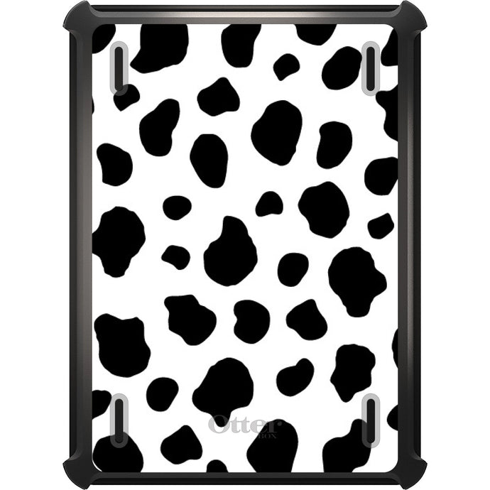 DistinctInk™ OtterBox Defender Series Case for Apple iPad / iPad Pro / iPad Air / iPad Mini - Black White Cow Dalmatian Spots
