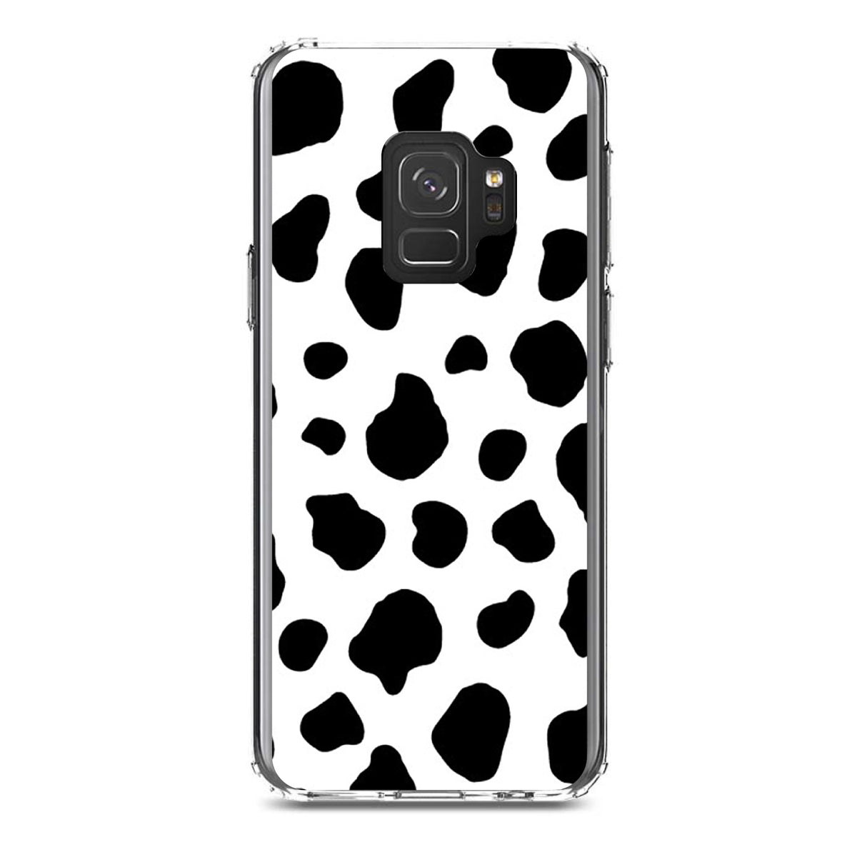 Black White Cow Dalmatian Spots Clear Shockproof iPhone Case, view 19