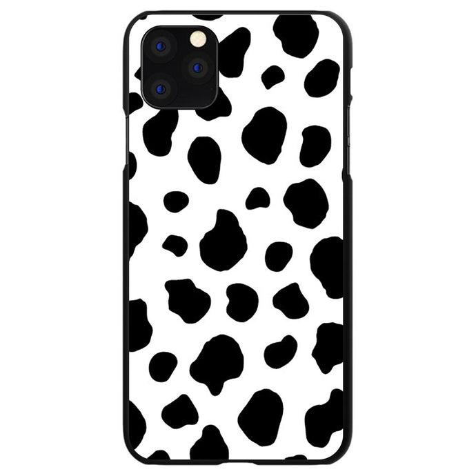 DistinctInk® Hard Plastic Snap-On Case for Apple iPhone or Samsung Galaxy - Black White Cow Dalmatian Spots