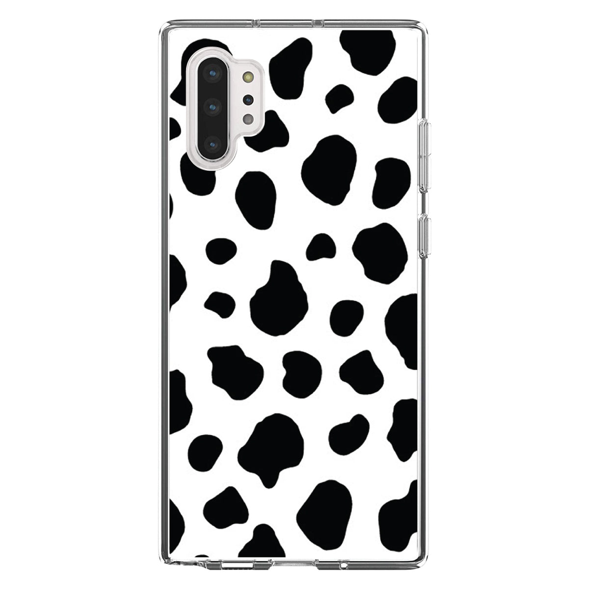 Black White Cow Dalmatian Spots Clear Shockproof iPhone Case, view 10