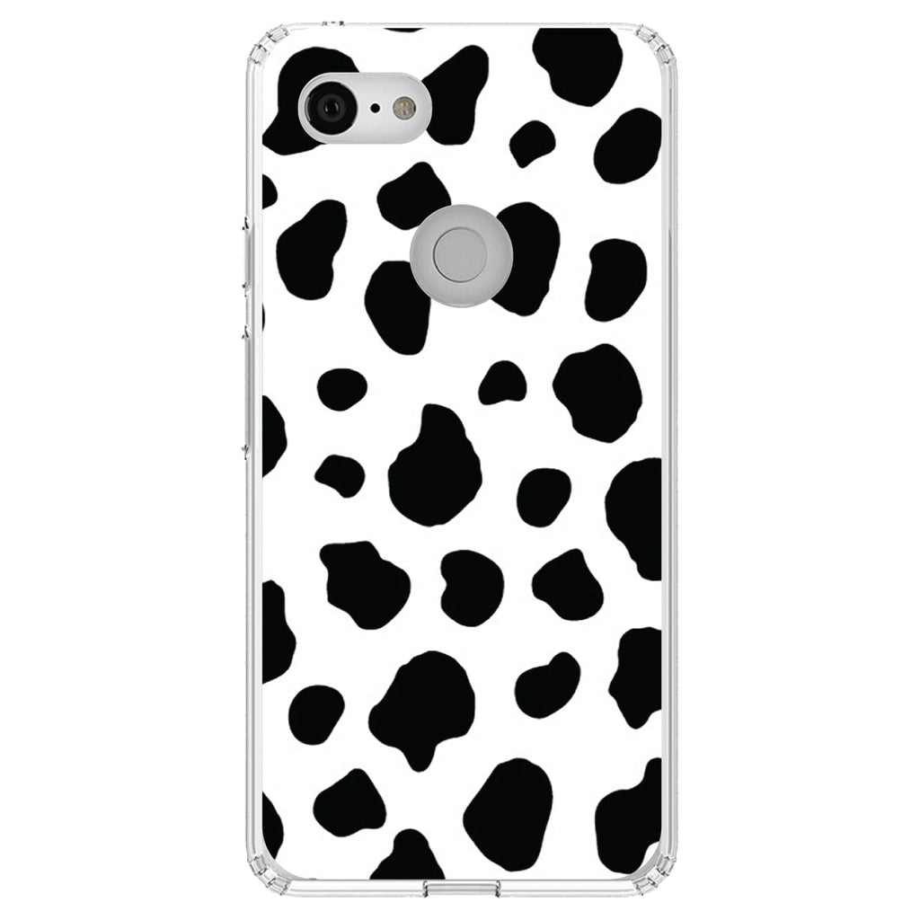 Black White Cow Dalmatian Spots Clear Shockproof iPhone Case, view 21