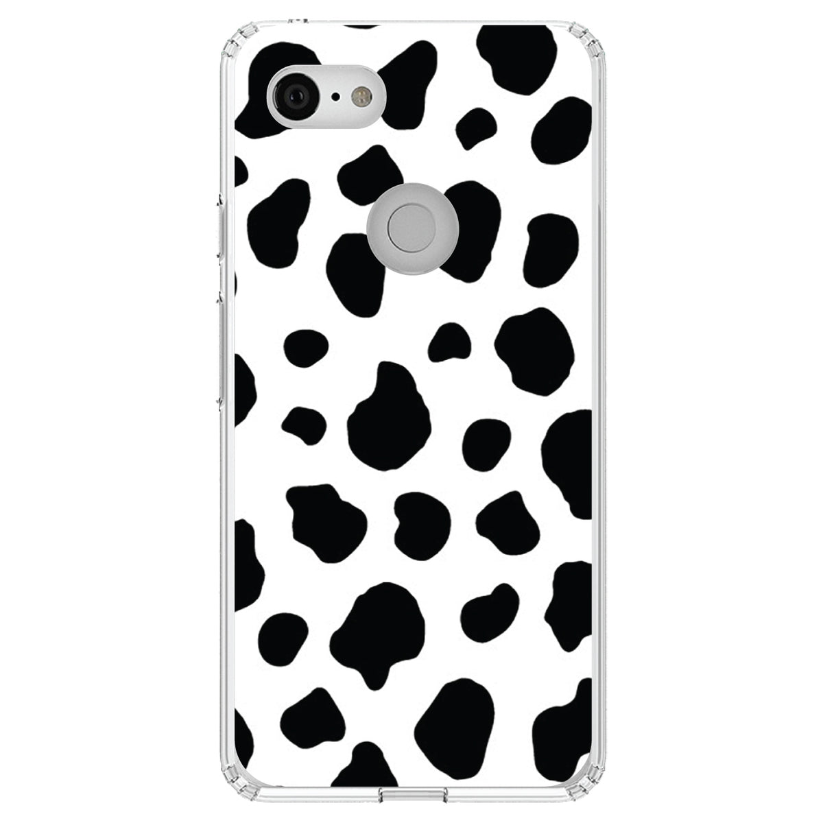 Black White Cow Dalmatian Spots Clear Shockproof iPhone Case, view 21