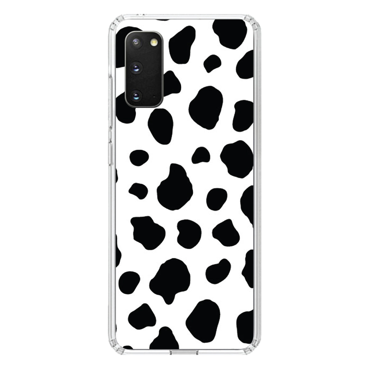 Black White Cow Dalmatian Spots Clear Shockproof iPhone Case, view 15