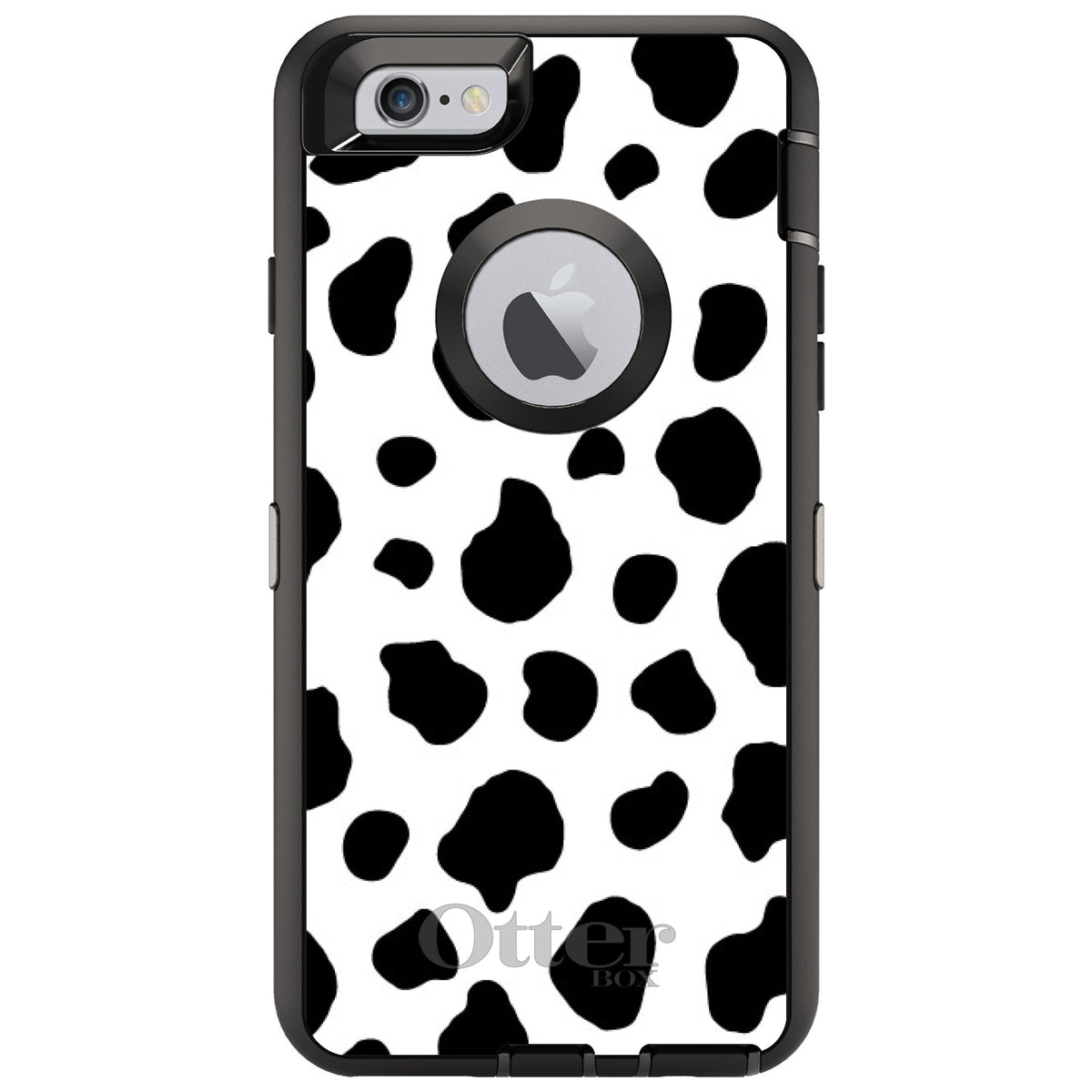 Black White Cow Dalmatian Spots OtterBox Defender Case for iPhone & Galaxy, view 4