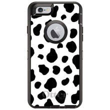 DistinctInk™ OtterBox Defender Series Case for Apple iPhone / Samsung Galaxy / Google Pixel - Black White Cow Dalmatian Spots
