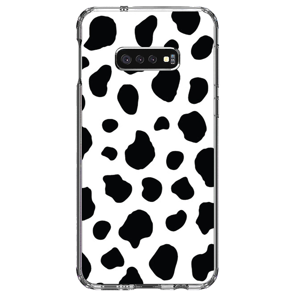 Black White Cow Dalmatian Spots Clear Shockproof iPhone Case, view 18