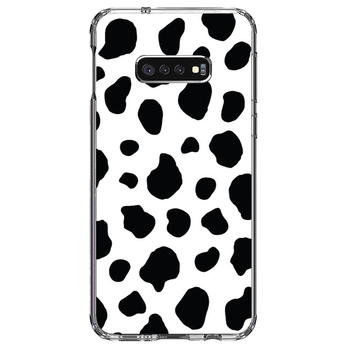 Black White Cow Dalmatian Spots Clear Shockproof iPhone Case, view 18