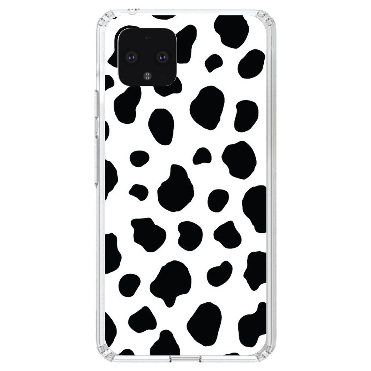 Black White Cow Dalmatian Spots Clear Shockproof iPhone Case, view 23