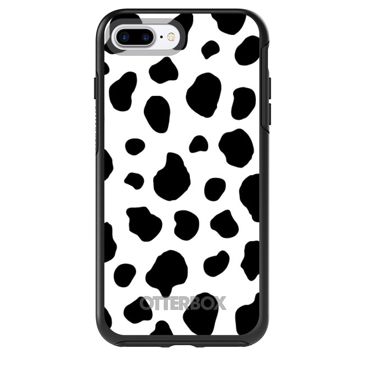 Black White Cow Dalmatian Spots OtterBox Symmetry Case for iPhone & Galaxy, view 2
