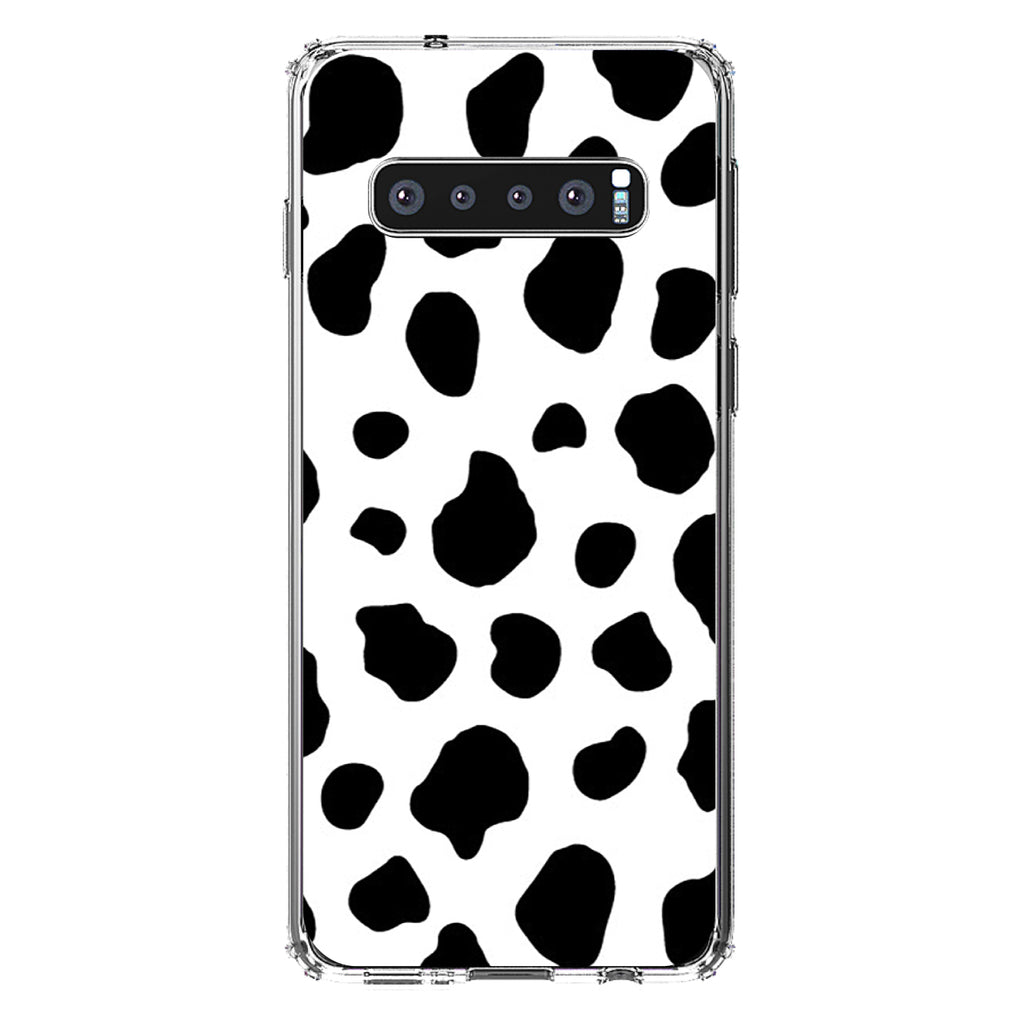 Black White Cow Dalmatian Spots Clear Shockproof iPhone Case, view 17