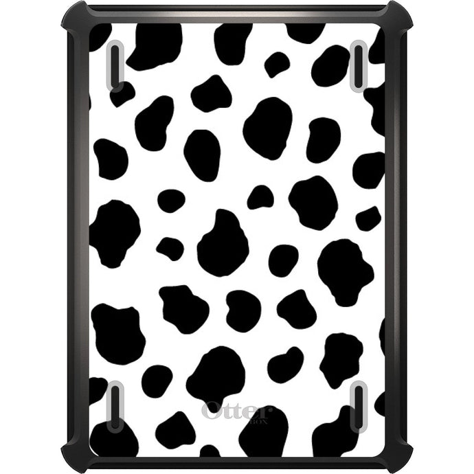DistinctInk™ OtterBox Defender Series Case for Apple iPad / iPad Pro / iPad Air / iPad Mini - Black White Cow Dalmatian Spots