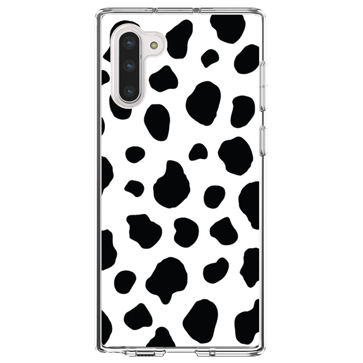 Black White Cow Dalmatian Spots Clear Shockproof iPhone Case, view 9