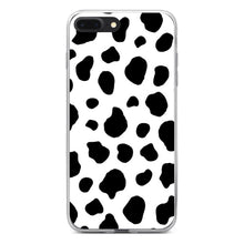 DistinctInk® Clear Shockproof Hybrid Case for Apple iPhone / Samsung Galaxy / Google Pixel - Black White Cow Dalmatian Spots