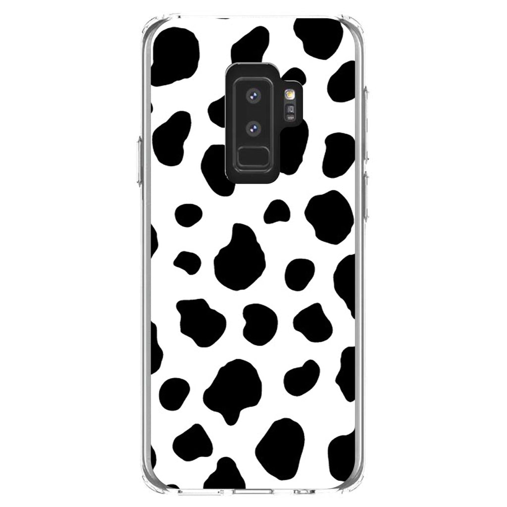 Black White Cow Dalmatian Spots Clear Shockproof iPhone Case, view 20