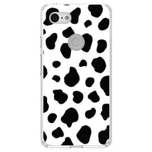 DistinctInk® Clear Shockproof Hybrid Case for Apple iPhone / Samsung Galaxy / Google Pixel - Black White Cow Dalmatian Spots