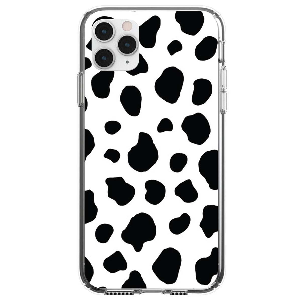 Black White Cow Dalmatian Spots Clear Shockproof iPhone Case
