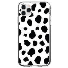 DistinctInk® Clear Shockproof Hybrid Case for Apple iPhone / Samsung Galaxy / Google Pixel - Black White Cow Dalmatian Spots