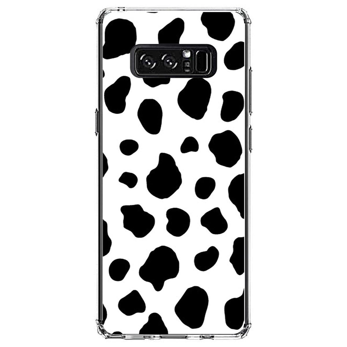 Black White Cow Dalmatian Spots Clear Shockproof iPhone Case, view 12