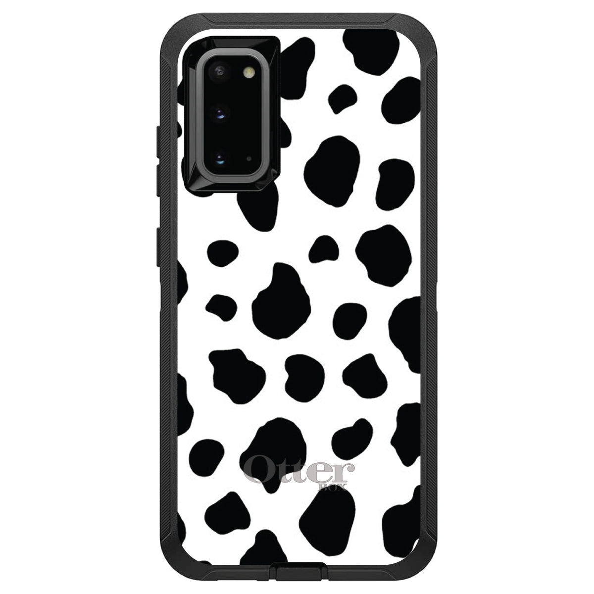 Black White Cow Dalmatian Spots OtterBox Defender Case for iPhone & Galaxy, view 5
