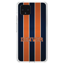 DistinctInk® Clear Shockproof Hybrid Case for Apple iPhone / Samsung Galaxy / Google Pixel - Orange Navy Broncos