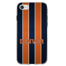 DistinctInk® Clear Shockproof Hybrid Case for Apple iPhone / Samsung Galaxy / Google Pixel - Orange Navy Broncos