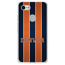 DistinctInk® Clear Shockproof Hybrid Case for Apple iPhone / Samsung Galaxy / Google Pixel - Orange Navy Broncos