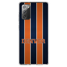 DistinctInk® Clear Shockproof Hybrid Case for Apple iPhone / Samsung Galaxy / Google Pixel - Orange Navy Broncos