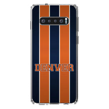 DistinctInk® Clear Shockproof Hybrid Case for Apple iPhone / Samsung Galaxy / Google Pixel - Orange Navy Broncos