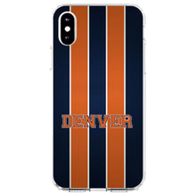 DistinctInk® Clear Shockproof Hybrid Case for Apple iPhone / Samsung Galaxy / Google Pixel - Orange Navy Broncos