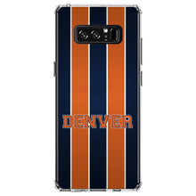 DistinctInk® Clear Shockproof Hybrid Case for Apple iPhone / Samsung Galaxy / Google Pixel - Orange Navy Broncos