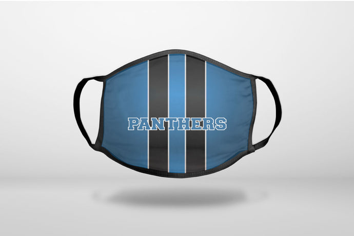 Blue Black Panthers - 3-Ply Reusable Soft Face Mask Covering, Unisex, Cotton Inner Layer